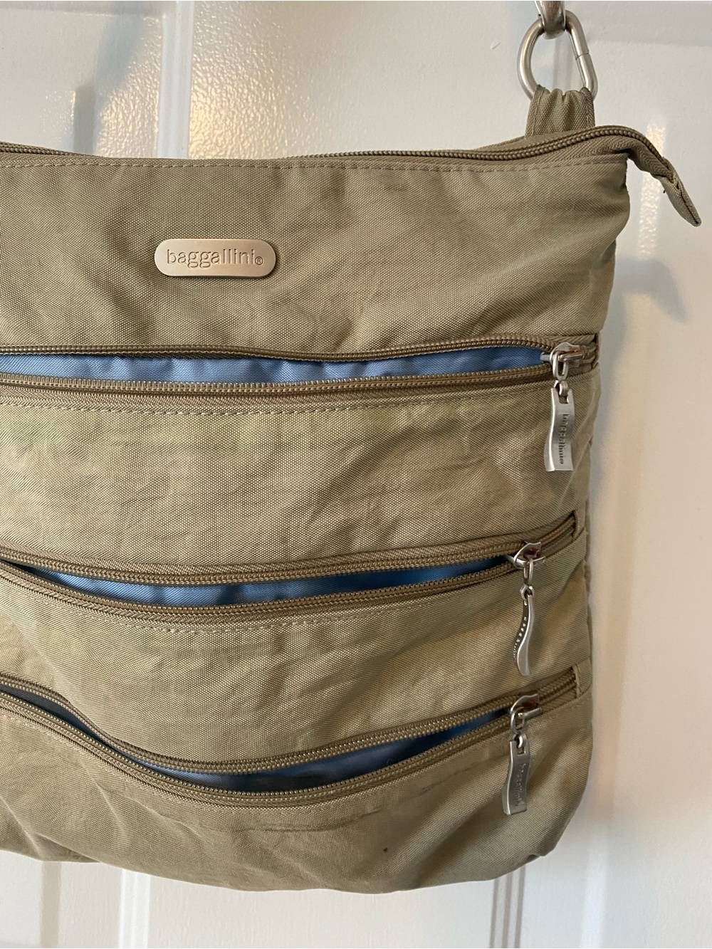 Baggallini Olive and Blue Crossbody Organizer